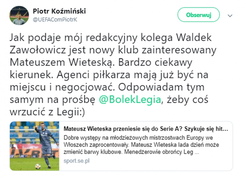 Wieteska blisko transferu do Sampdorii!